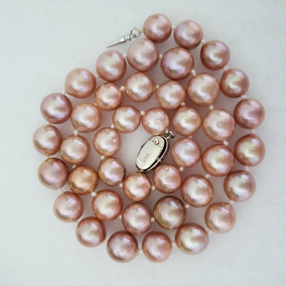 REAL 10mm Lavender Pearl Necklace - Picture 4 of 8